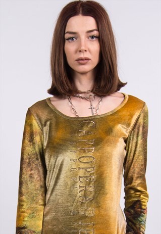 VINTAGE Y2K TIE DYE VELVET T-SHIRT