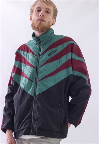 VINTAGE MENS ADIDAS LOGO WINDBREAKER TEAM SOCCER SUIT JACKET