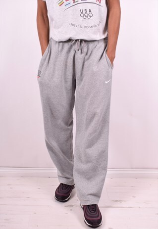 NIKE MENS VINTAGE TRACKSUIT TROUSERS W40 L33 GREY 90'S
