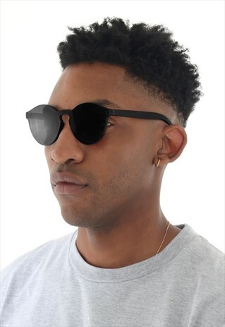 BLACK RIMLESS SUNGLASSES WITH CASE
