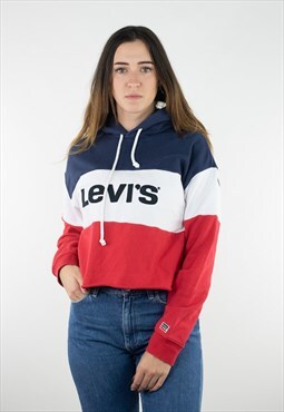 Vintage Levi's Big Logo printed spellout crop hoodie jumper