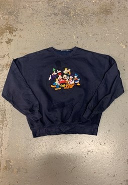 Vintage Disney Sweatshirt Embroidered Characters Jumper