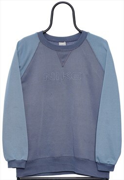 Vintage Nike Spellout Blue Sweatshirt Womens