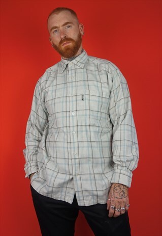 VINTAGE 1990S OVERSIZED CHECK FLANNEL SHIRT