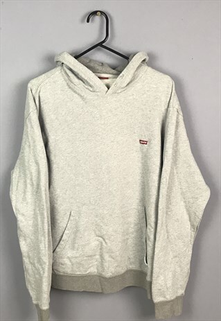 VINTAGE LEVIS RED TAB HOODIE IN GREY WITH EMBROIDERED LOGO