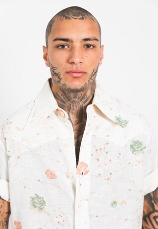 VINTAGE 80S HAWAIIAN SHORT SLEEVE SHIRT / S3186