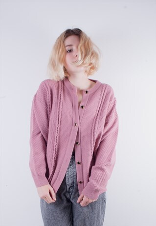 VINTAGE PASTEL PATTERN KNITTED LIGHT CARDIGAN