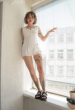 Vintage 80's Authentic White VERSACE JEANS COUTURE Romper