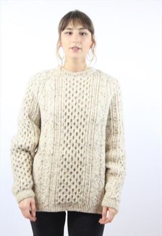 VINTAGE STONE ARAN JUMPER