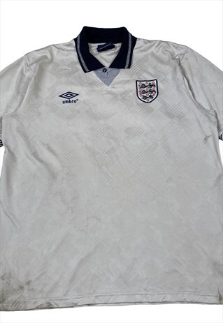 Vintage 1990 world cup umbro england football jersey
