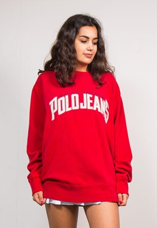 VINTAGE 90'S RED RALPH LAUREN POLO JEANS SWEATSHIRT JUMPER