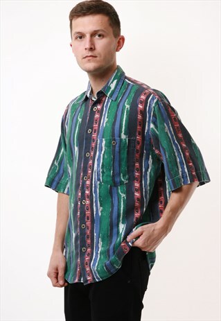 90S VINTAGE ACCANTO COTTON PATTERN SHIRT 16449