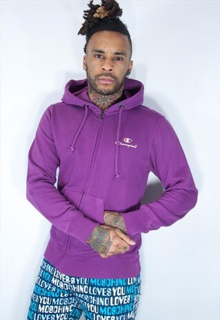 CHAMPION EMBROIDED VINTAGE HOODIE PURPLE