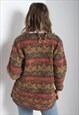VINTAGE ABSTRACT JAZZY PATTERNED CARDIGAN MULTI