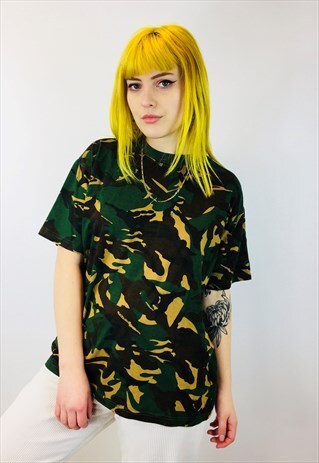 VINTAGE CAMOUFLAGE ALL OVER PRINT T-SHIRT