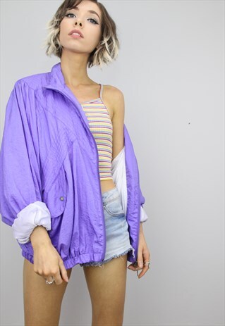 VINTAGE 80S 90S OVERSIZED SHELL SUIT FESTIVAL JACKET