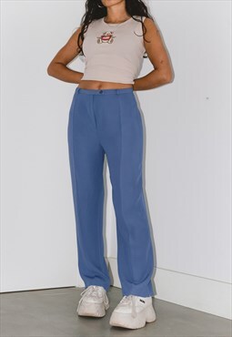 90s Chino High Waisted Blue Vintage Trousers
