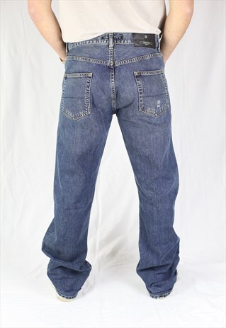 MENS VINTAGE STONE ISLAND JEANS W36 L34 STRAIGHT BUTTONS 90S