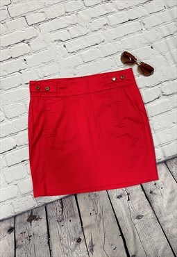 Y2K Bright Red Morgan Mini Skirt