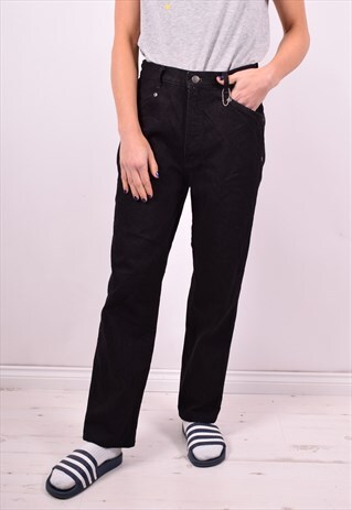 WOMENS VINTAGE JEANS W28 L28 BLACK 90'S