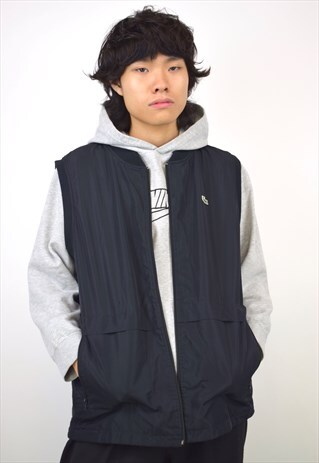 VINTAGE 90S LACOSTE BLACK REVERSIBLE GILET VEST