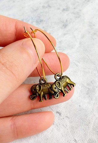 MINI ELEPHANT HOOP EARRINGS
