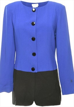 Vintage Blue & Black 1980s Liz Claiborne Jacket - M