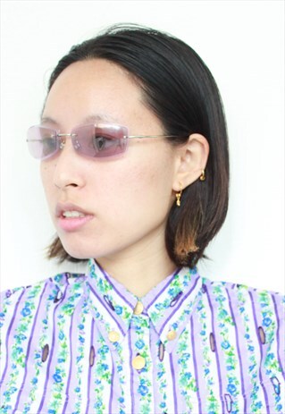 Y2K PURPLE TINT HALLE BERRY STYLE SUNGLASSES