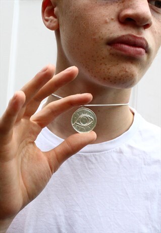 THIRD EYE AMULET MEDALLION IN STERLING SILVER