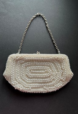 60's Rubella Vintage Cream Pearl Ladies Mini Evening Bag