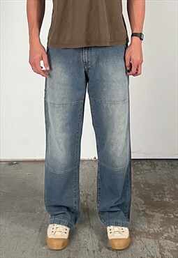 Vintage Unionbay Baggy Jeans Men's Dark Blue