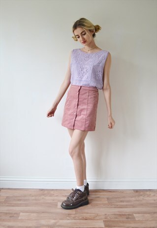 VINTAGE PASTEL LILAC CROCHET SLEEVELESS VET TOP