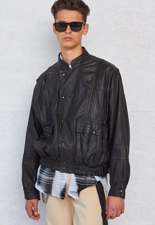 VINTAGE BLACK LEATHER JACKET