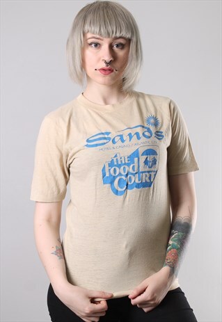 VINTAGE SANDS CASINO USA PRINT T-SHIRT MEDIUM