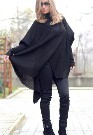 BLACK MAXI TUNIC /OVERSIZE MAXI TOP/OVERSIZE EXTRAVANT TUNIC