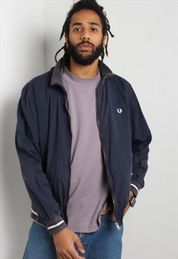Vintage Fred Perry Bomber Harrington Jacket Blue