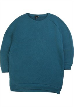 Vintage  H & M Sweatshirt Plain Crewneck Turquoise Blue