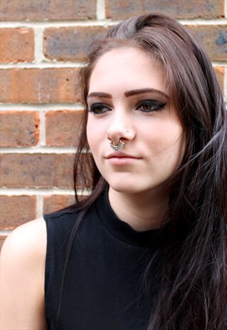 SILVER FAN FAUX SEPTUM RING