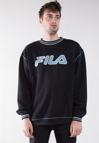 BLACK 90'S FILA SWEATSHIRT JUMPER