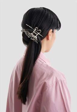 Frequencies Butterfly Hair Clip Claw in Silver