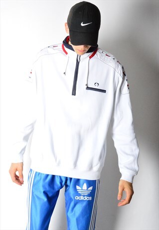 VINTAGE 90S WHITE SAILING ZIPPER SWEATSHIRT