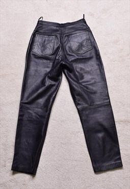Women's Vintage 90s Milan Leather Black Leather Trousers