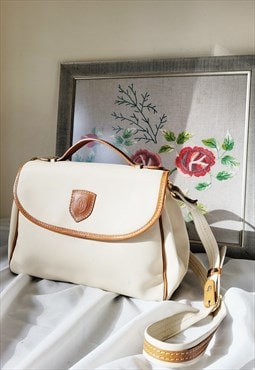 Vintage 80s beige brown luggage shoulder bag bag purse