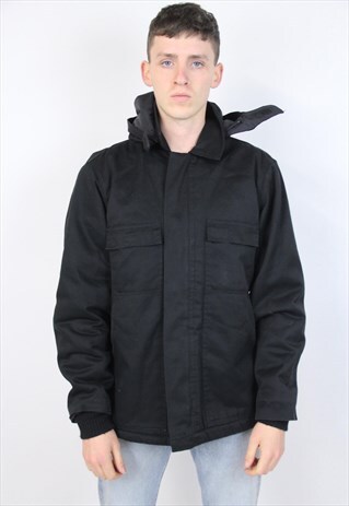 VINTAGE 90'S DICKIES BLACK HOODED JACKET