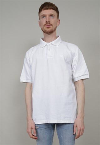 VINTAGE 90'S FILA OVERSIZED WHITE POLO T-SHIRT