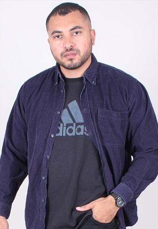 VINTAGE LONG SLEEVED BLUE CORD SHIRT