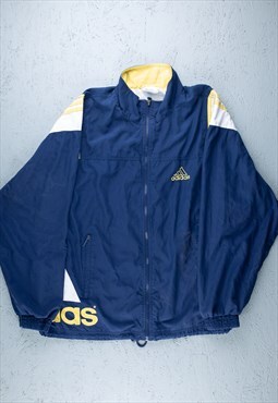 90s Adidas Blue Big Logo Spell Out Shell Jacket - B2417