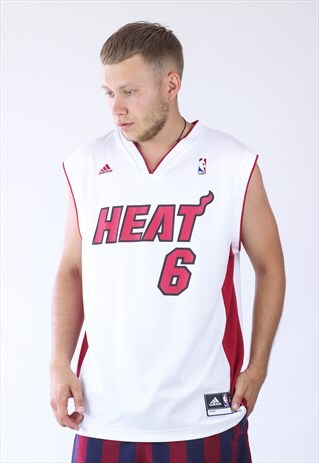 MENS ADIDAS NBA BASKETBALL MIAMI HEAT JAMES JERSEY SHIRT