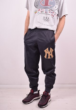 MAJESTIC MENS VINTAGE TRACKSUIT TROUSERS W36 L32 GREY 90'S