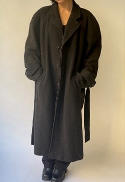 Vintage Grey Belted Wool Coat